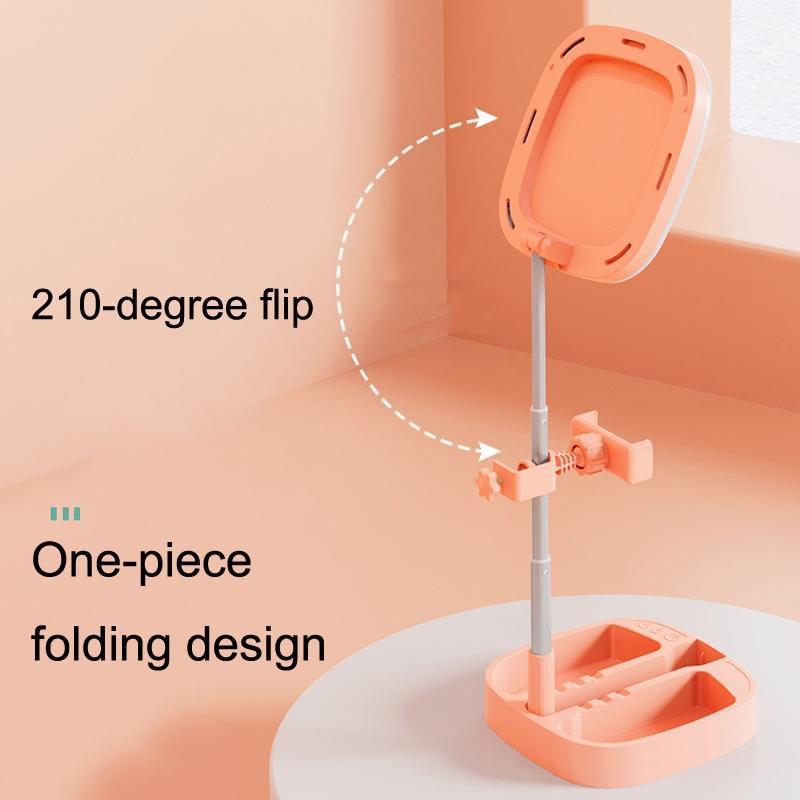 Portable Folding Desktop Live Broadcast Light Stand - White