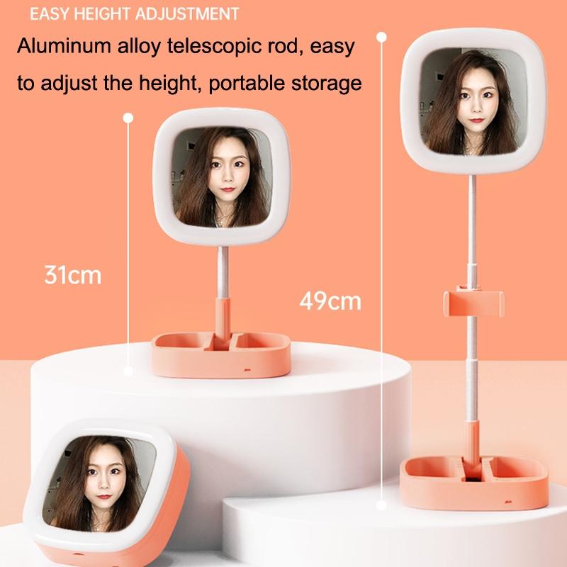 Portable Folding Desktop Live Broadcast Light Stand - White