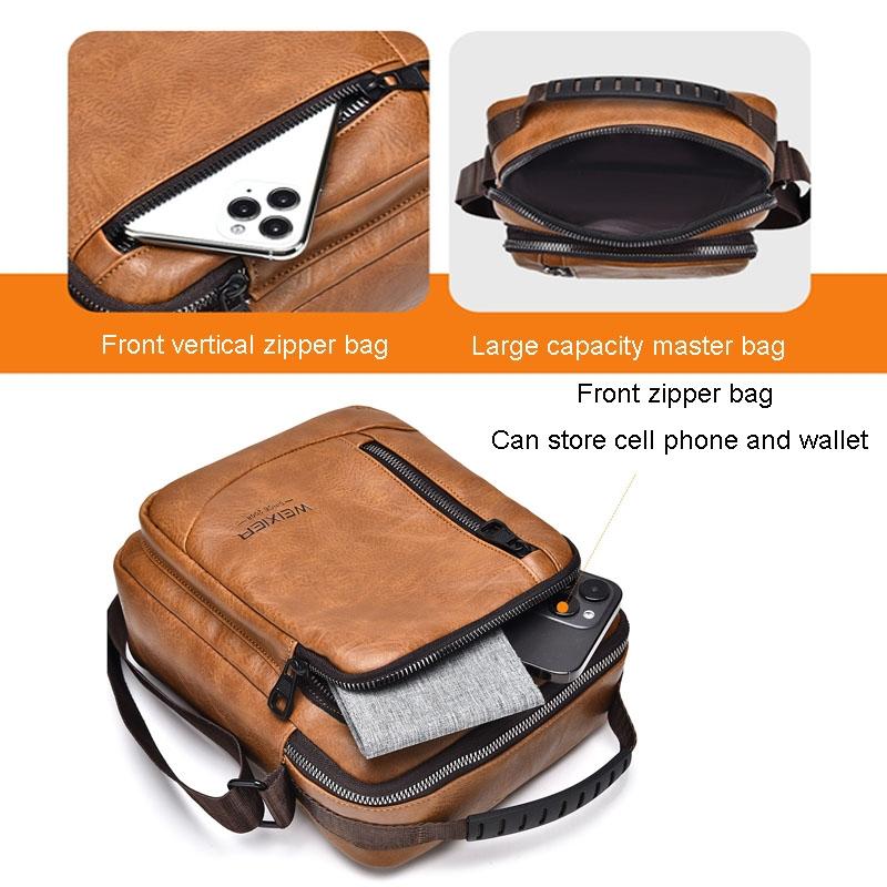Waterproof Business Crossbody Bag Large Capacity - Black
