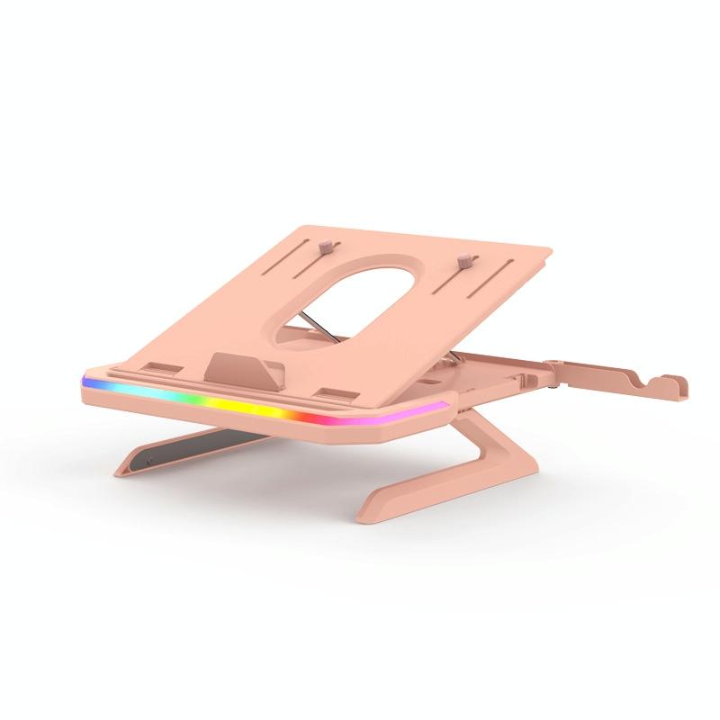 Adjustable Laptop Stand with 9 Levels of Lighting - Black