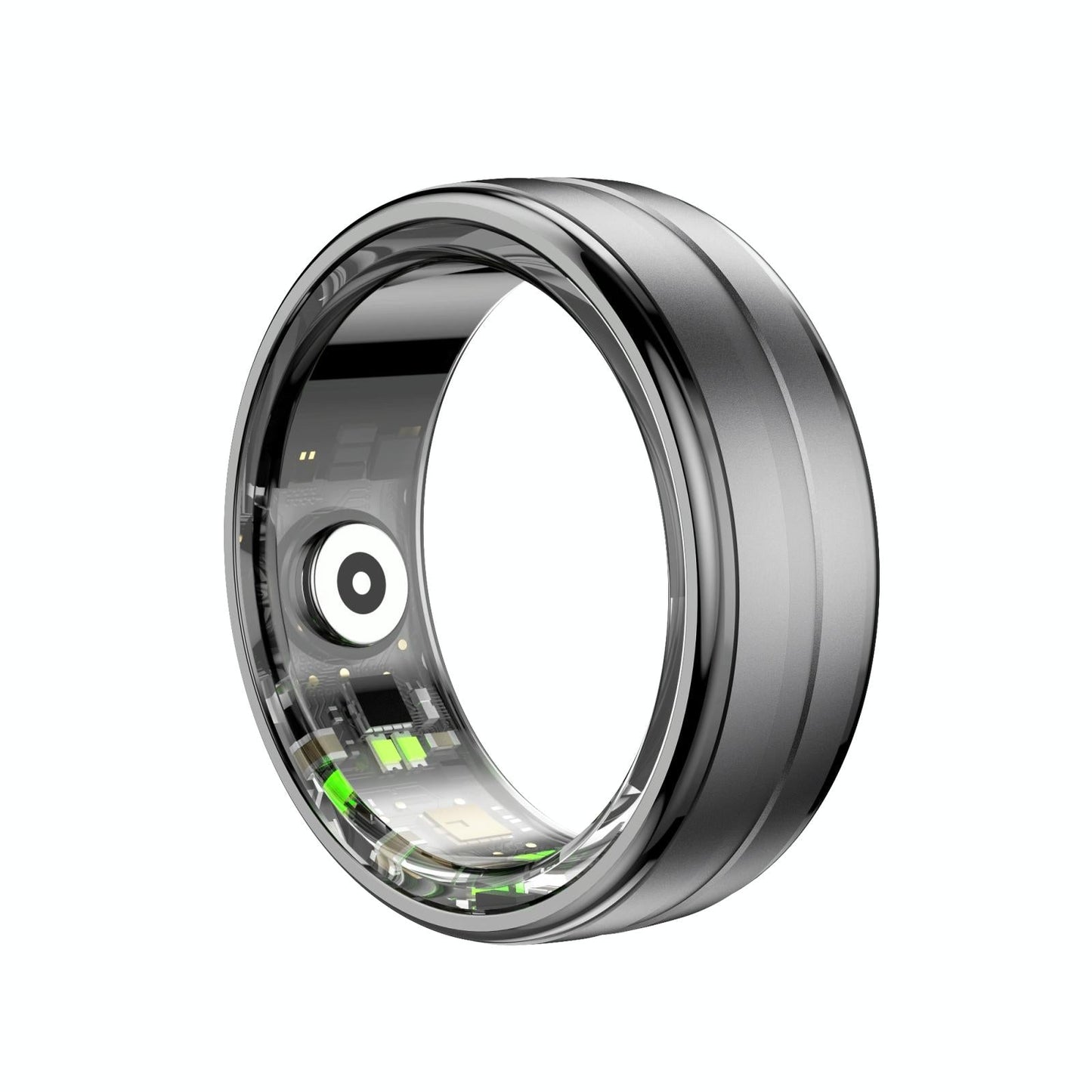 Smart Ring With Heart Rate Blood Oxygen & Sleep Monitoring - Size 12 - Black