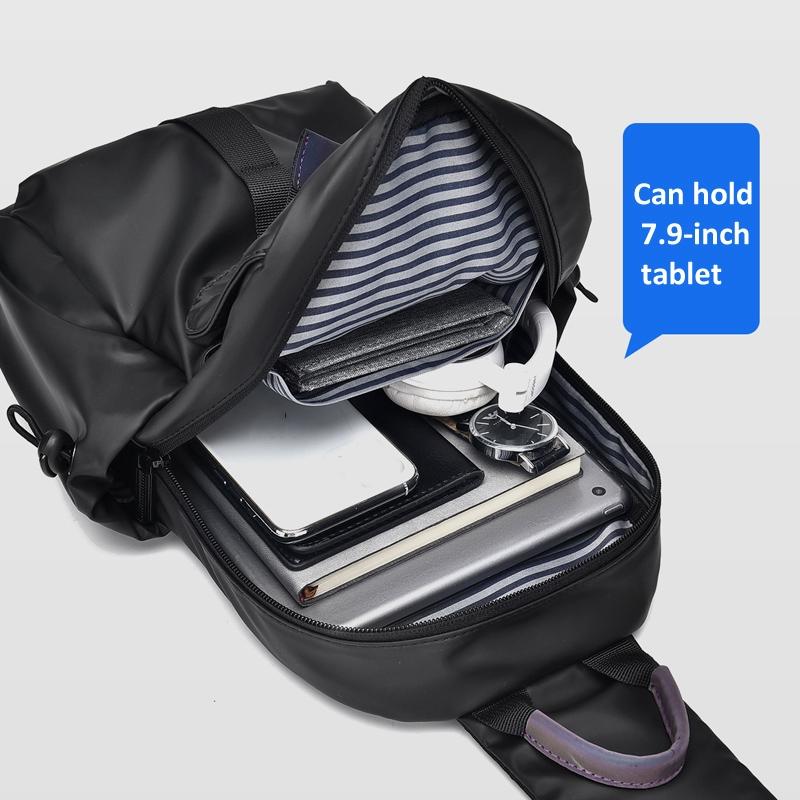 Lightweight Waterproof Men Chest Bag Cycling Shoulder Bag - Black