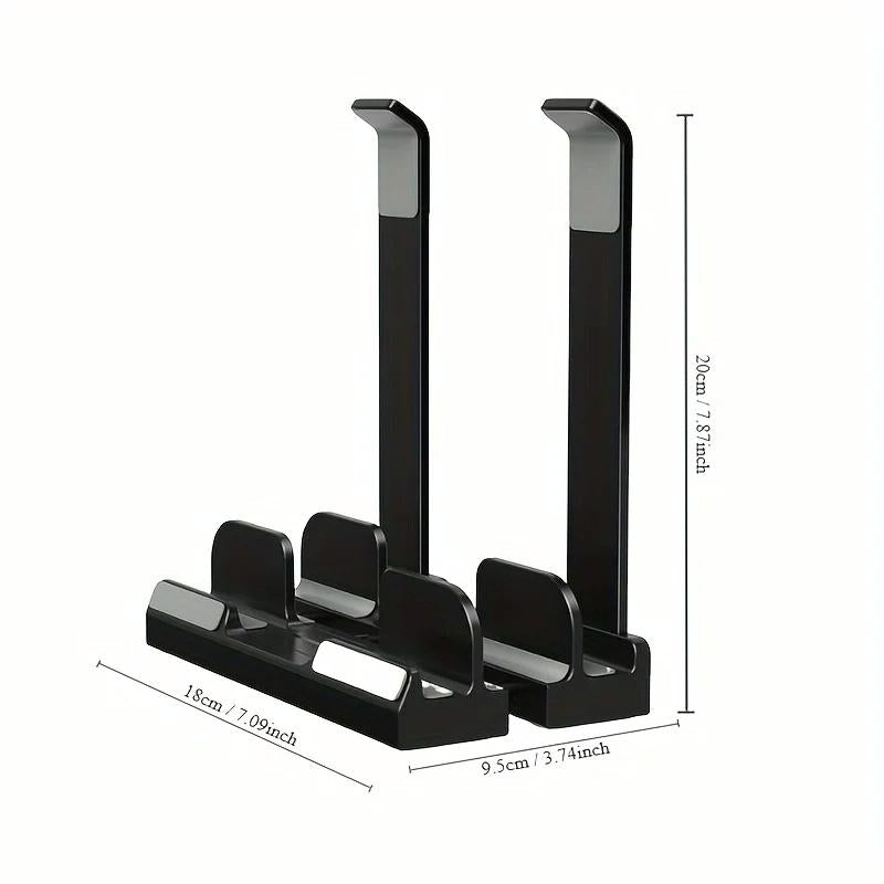 Versatile Laptop Stand with Storage and Cooling - Desktop Heightening Rack - Black