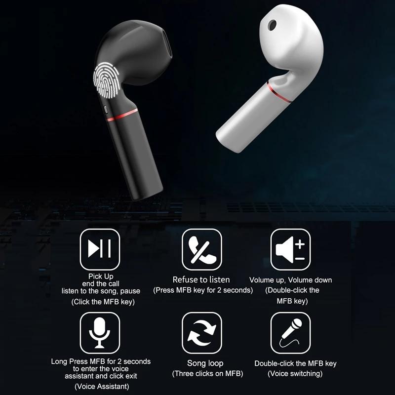 Mini Wireless Bluetooth Car Earphone with Mic - Business Driving - Black