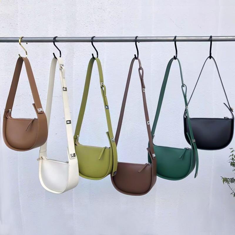 Vintage Semi Circular Underarm Bag White