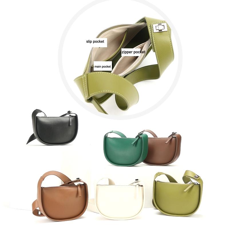 Vintage Semi Circular Underarm Bag White