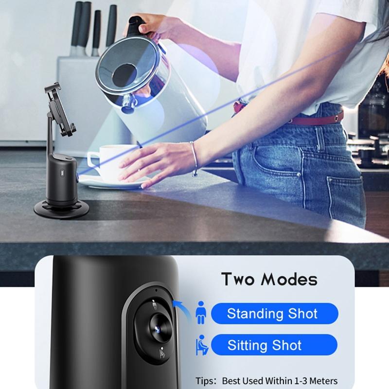 360 Rotation Follow-up Gimbal Stabilizer with 1 / 4-inch Interface - Black