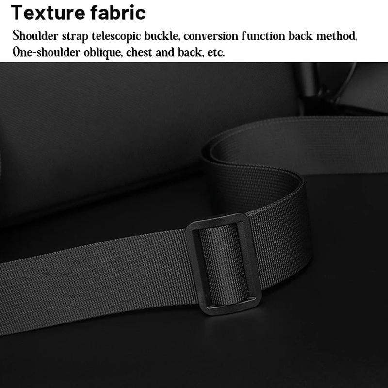 Functional Men Chest Bag Versatile Messenger Bag For Everyday Use - Black