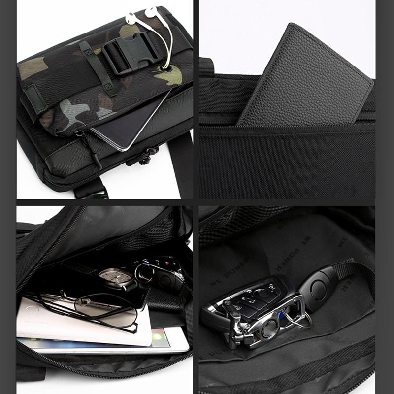 Functional Men Chest Bag Versatile Messenger Bag For Everyday Use - Black