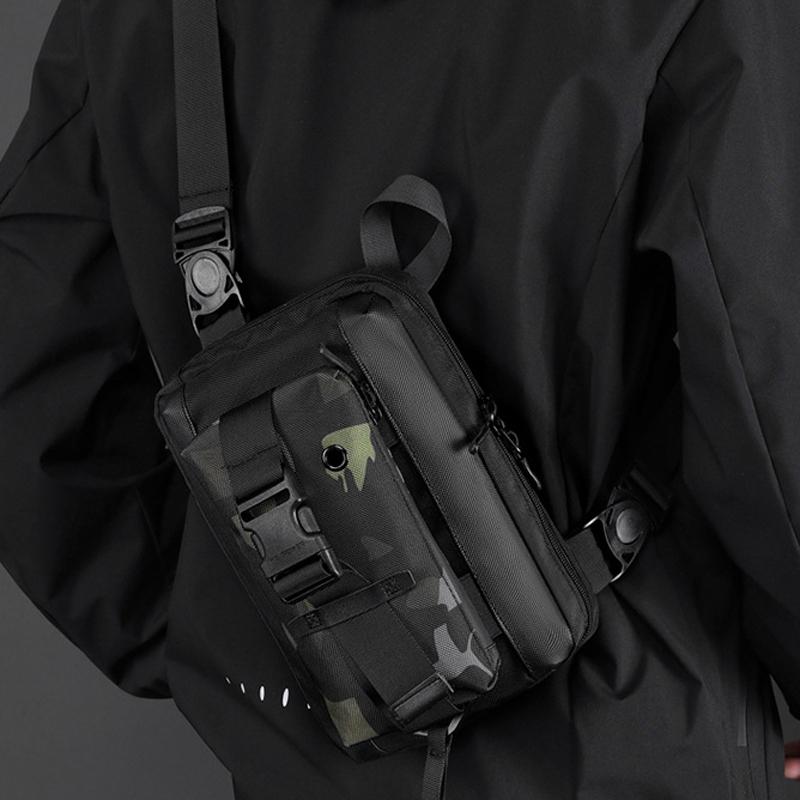Functional Men Chest Bag Versatile Messenger Bag For Everyday Use - Black