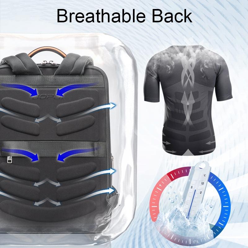 Multifunctional Anti-Theft Laptop Business Backpack With Usb Charging Hole Black