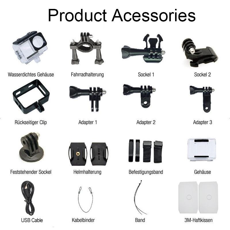 Outdoor Waterproof Dual Screen Wifi Sports Camera with Anti-shake Hd Video