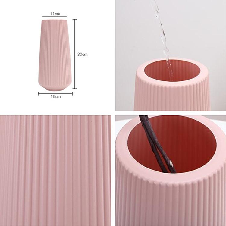 Versatile Plastic Flower Vase For Dry And Wet Arrangements - Blue