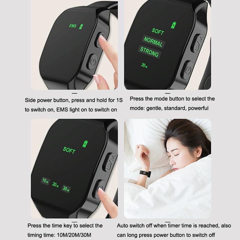 Portable Intelligent Sleep Aid Soothing Insomnia Massage - Black