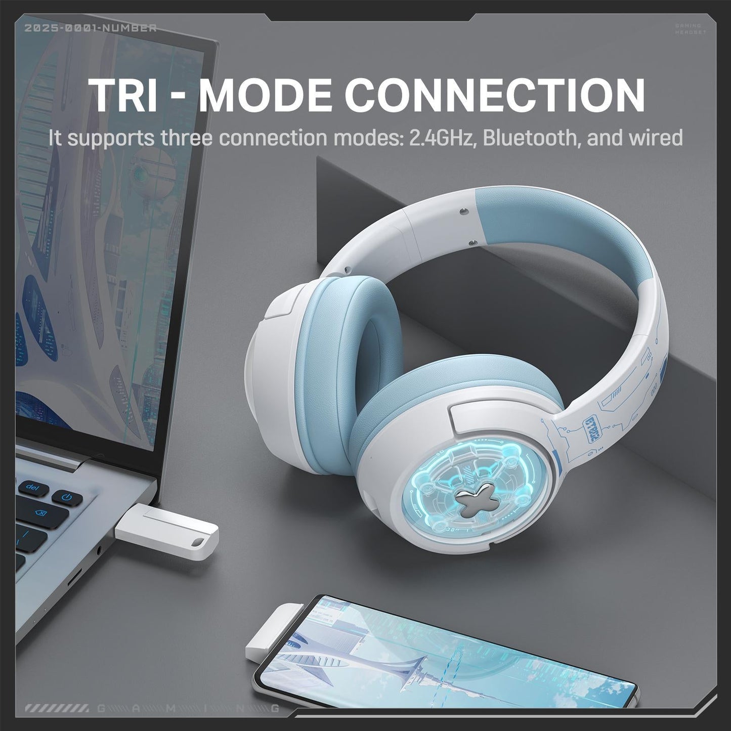 Wireless Gaming Headset Onikuma Gt802 - Black