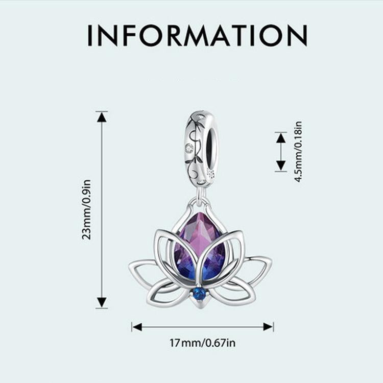 925 Sterling Silver Lotus Pendant Tourmaline Bracelet Beads