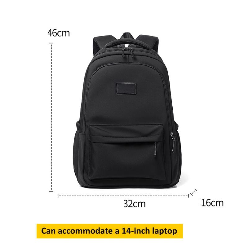 Versatile Solid Backpack For Teens & Adults - Black