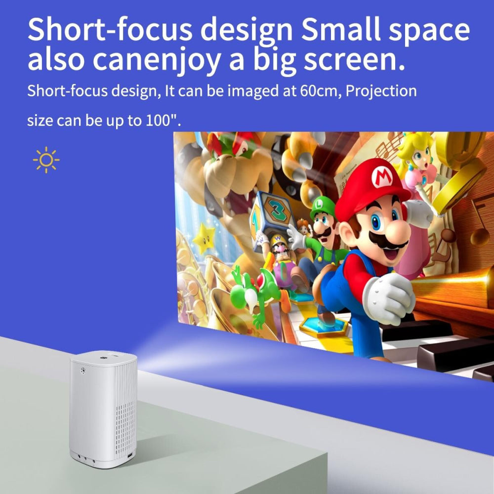 Portable Mini Led Projector - 800 Lumens 480X360 Resolution - White