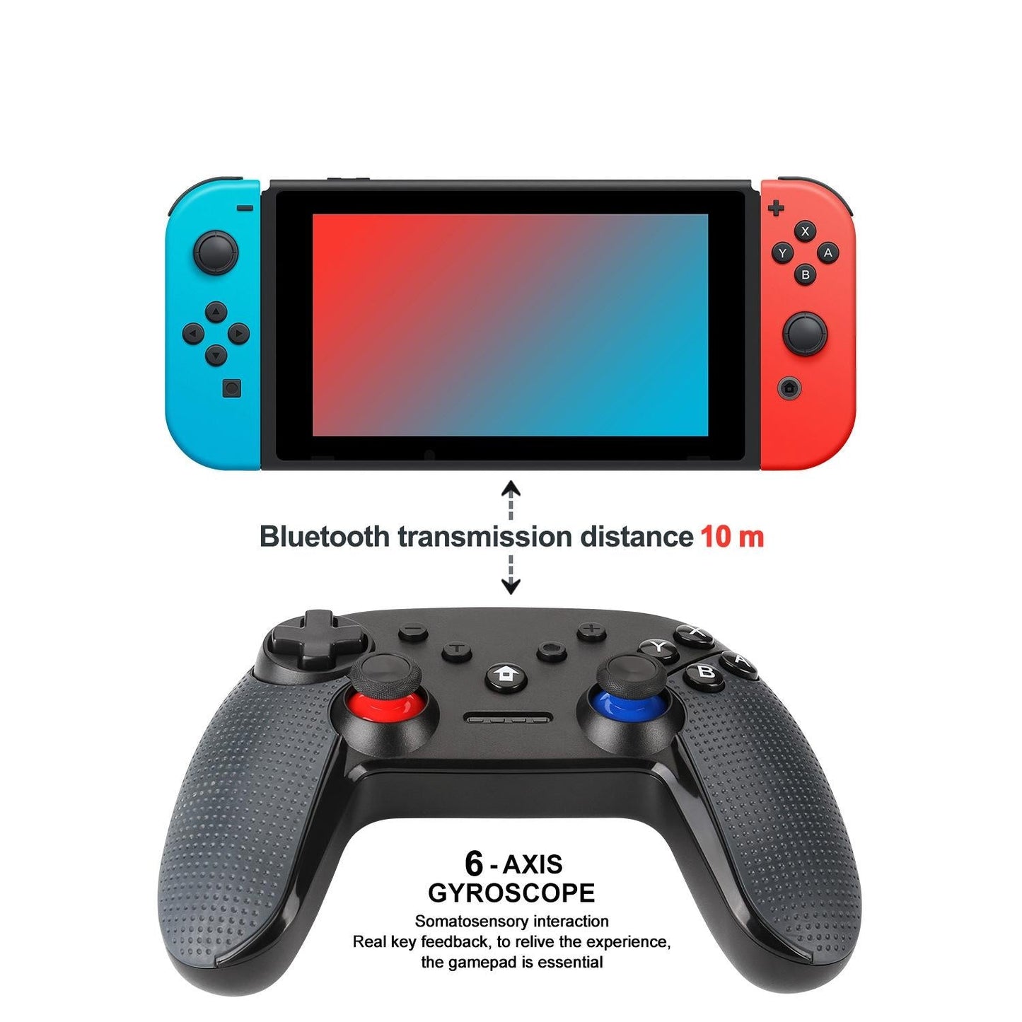Switch Pro Wireless Gamepad with Dual Motors and Turbo