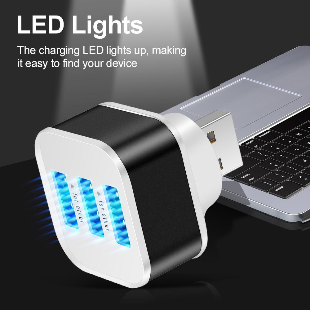 3-Port Usb 2.0 Hub Expander - Gold