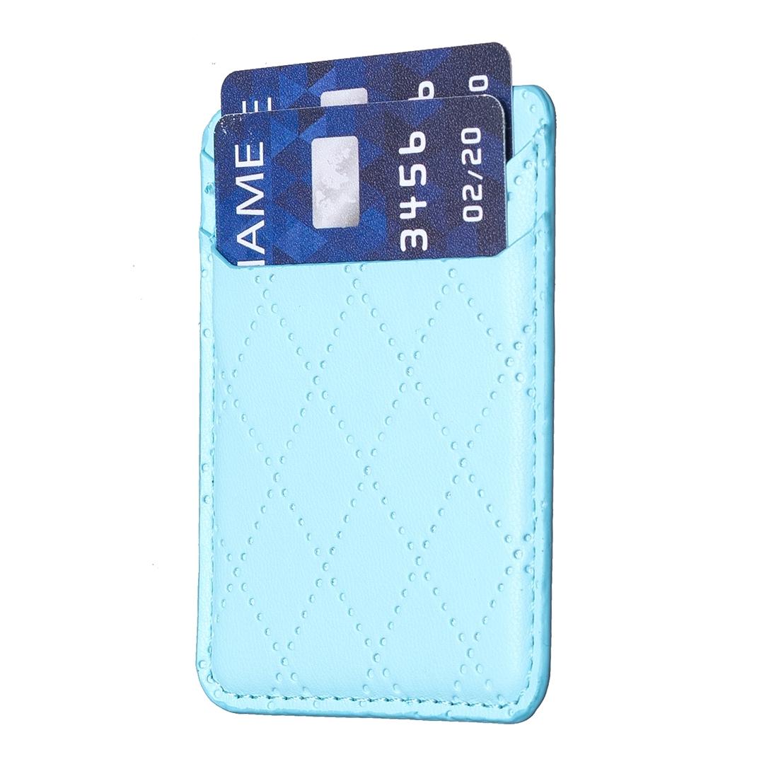 Diamond Lattice Card Bag Sticker For Mobile Phones - Dark Purple