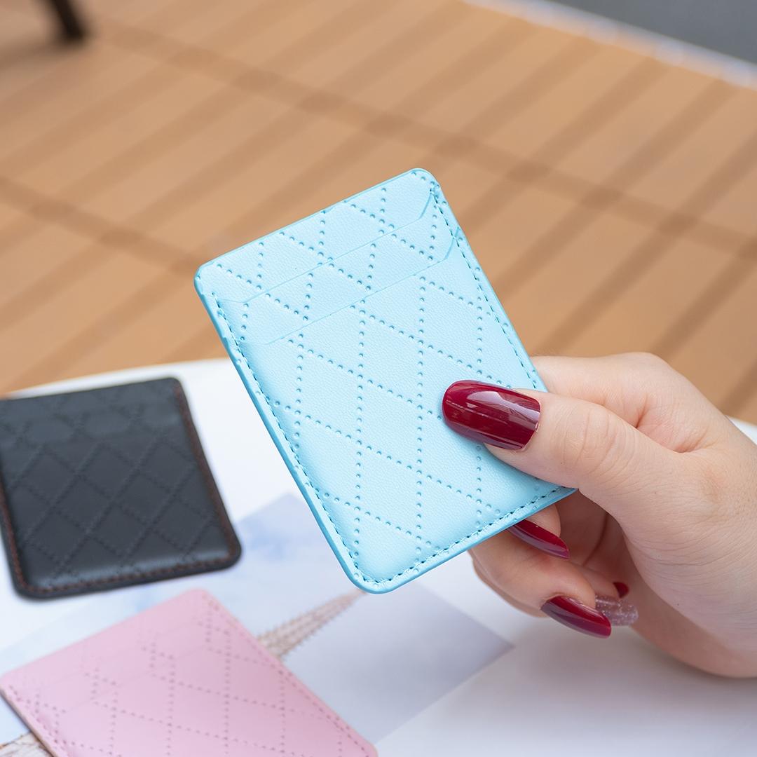 Diamond Lattice Card Bag Sticker For Mobile Phones - Dark Purple