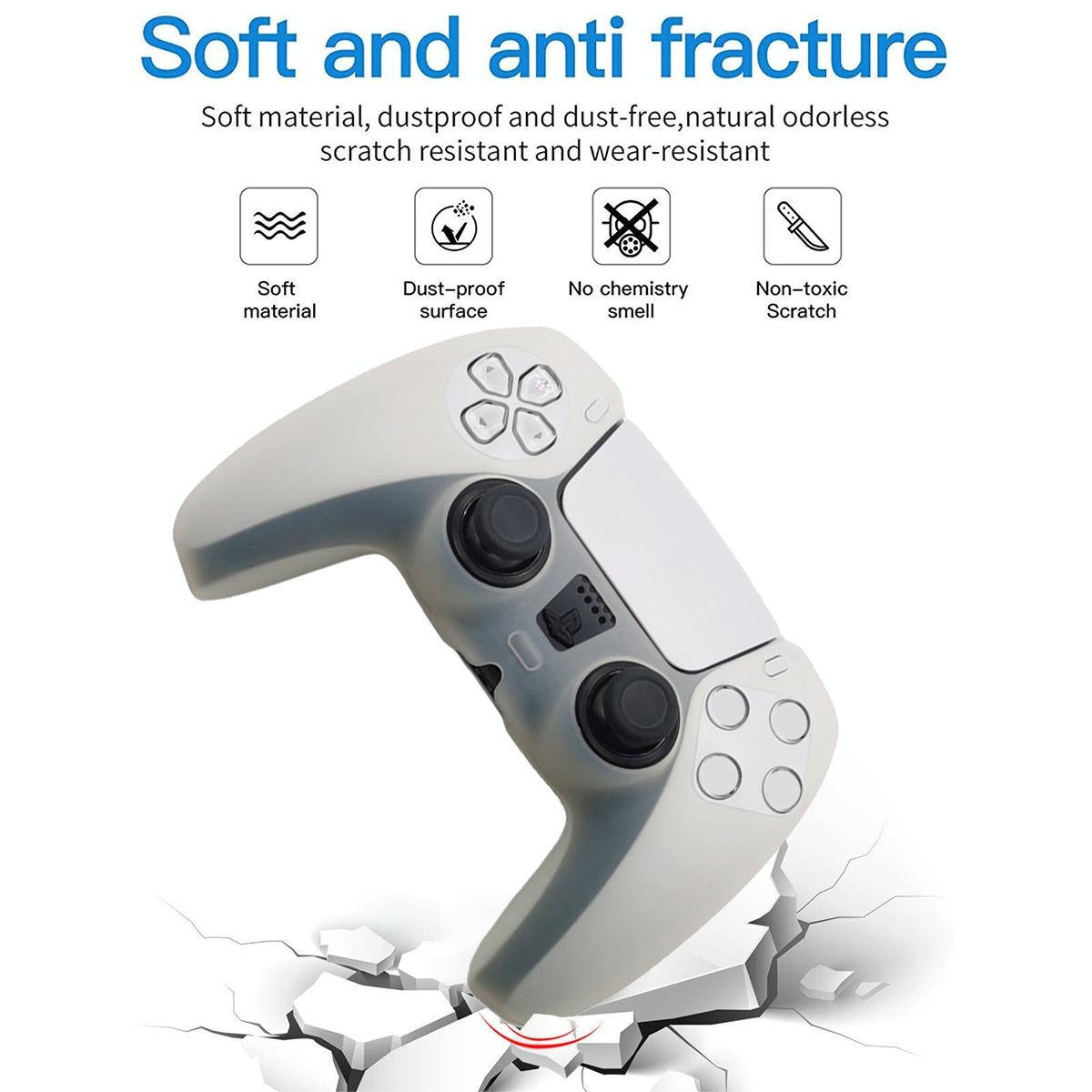 Protective Silicone Case for Sony Ps5 Gamepad - White