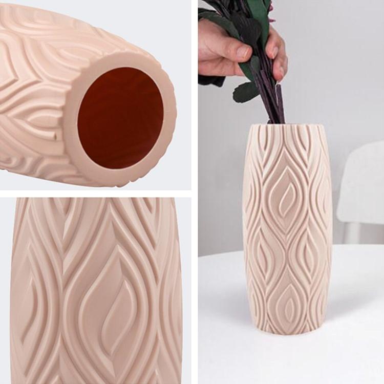 2-Piece Plastic Vase Set For Creative Flower Arrangements Wet And Dry Decor - Pink