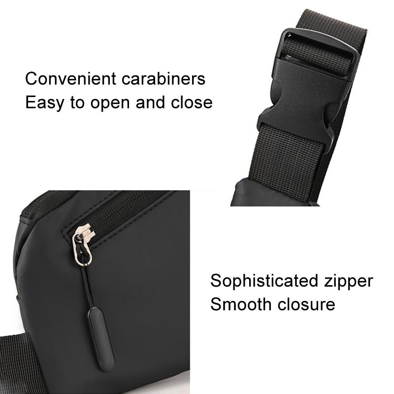 Leather Anti Theft Triangle Bag Secure Crossbody Chest Bag - Grey