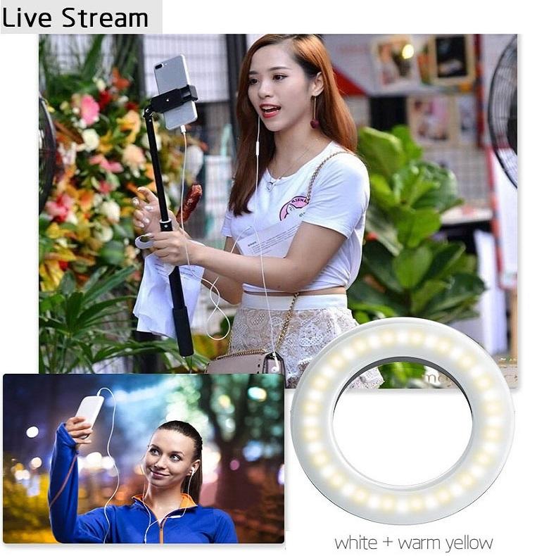 Selfie Ring Light for Mobile Phones - Beauty Enhancer - White