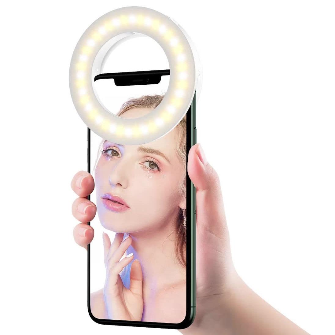 Selfie Ring Light for Mobile Phones - Beauty Enhancer - White