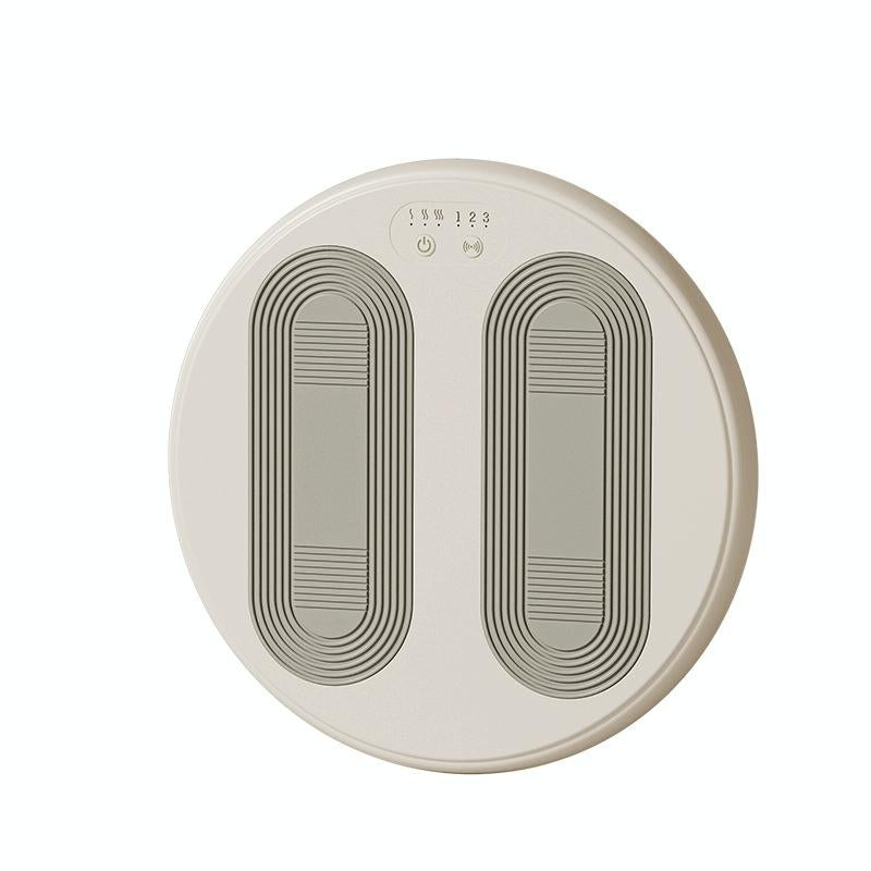 Adjustable 5V Usb Foot Massager Warmer 3 Temp & Vibration Levels - Beige Gray