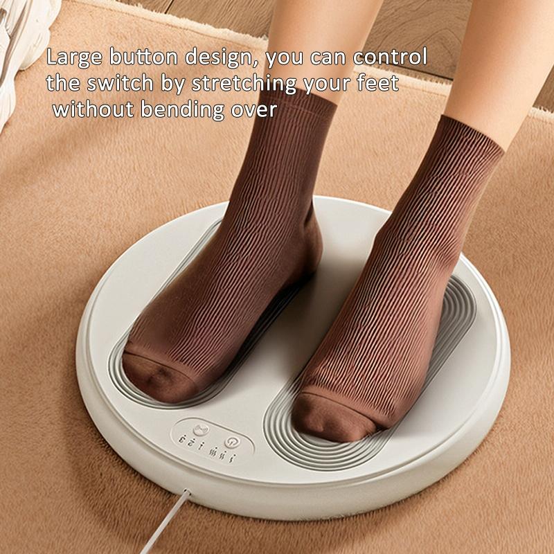 Adjustable 5V Usb Foot Massager Warmer 3 Temp & Vibration Levels - Beige Gray
