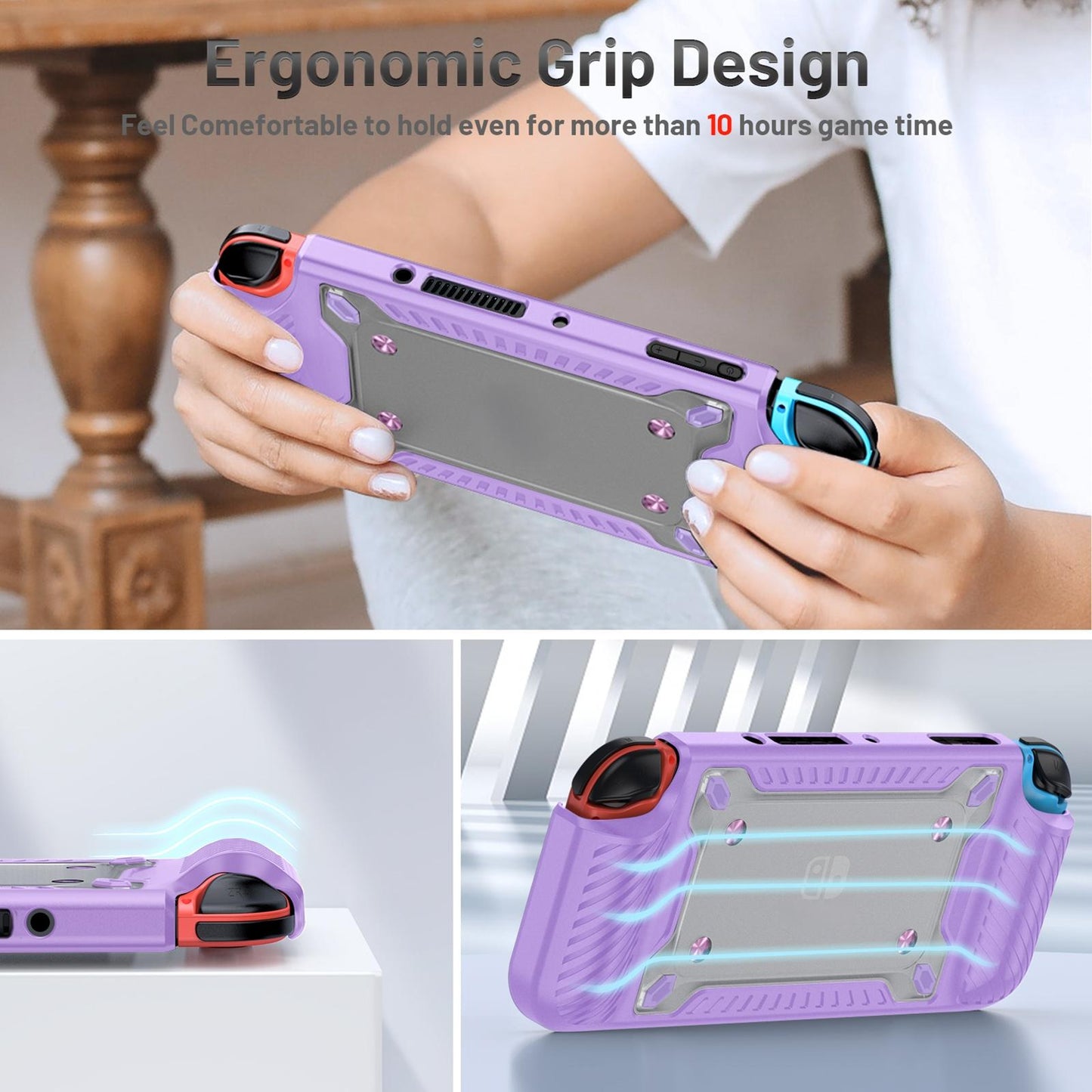 Protective Tpu Pc Case for Nintendo Switch Oled - Lilac