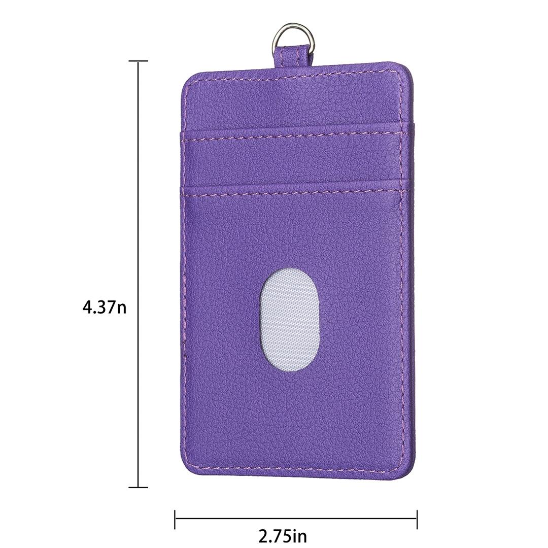 Vertical Id Card Bag & Lanyard - Brown