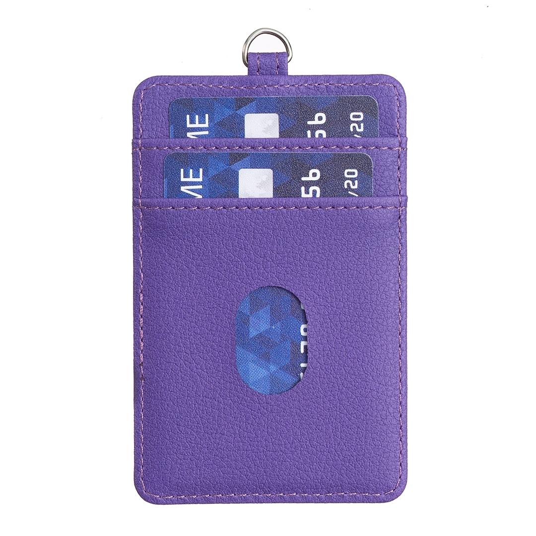 Vertical Id Card Bag & Lanyard - Brown