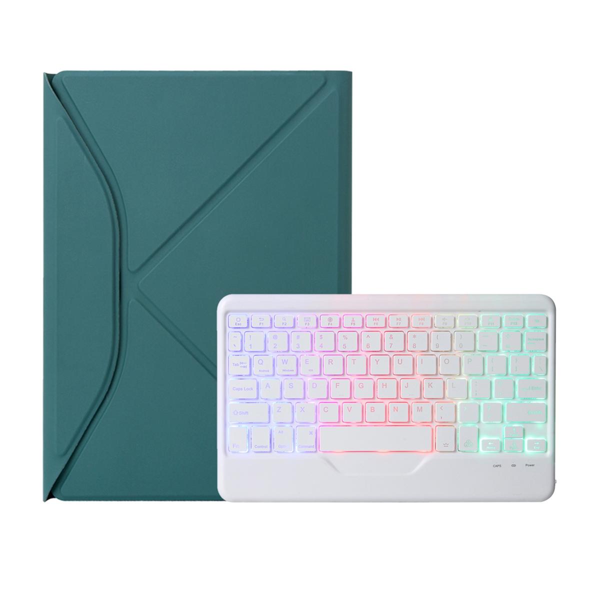 Bluetooth Keyboard Leather Tablet Case With Pen Slot And Backlight - Black