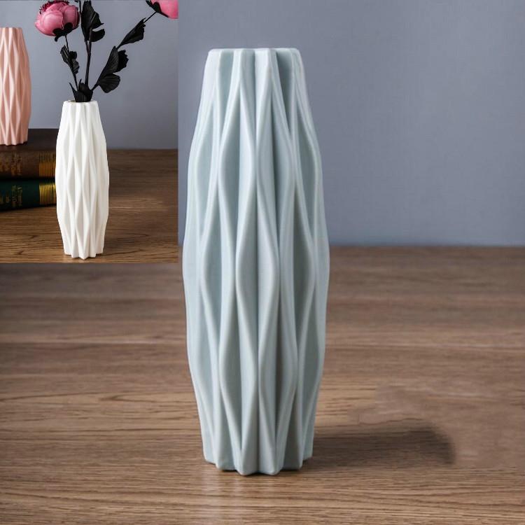 Set Of 3 Creative Plastic Camellia Vases For Wet And Dry Decor - Milk White