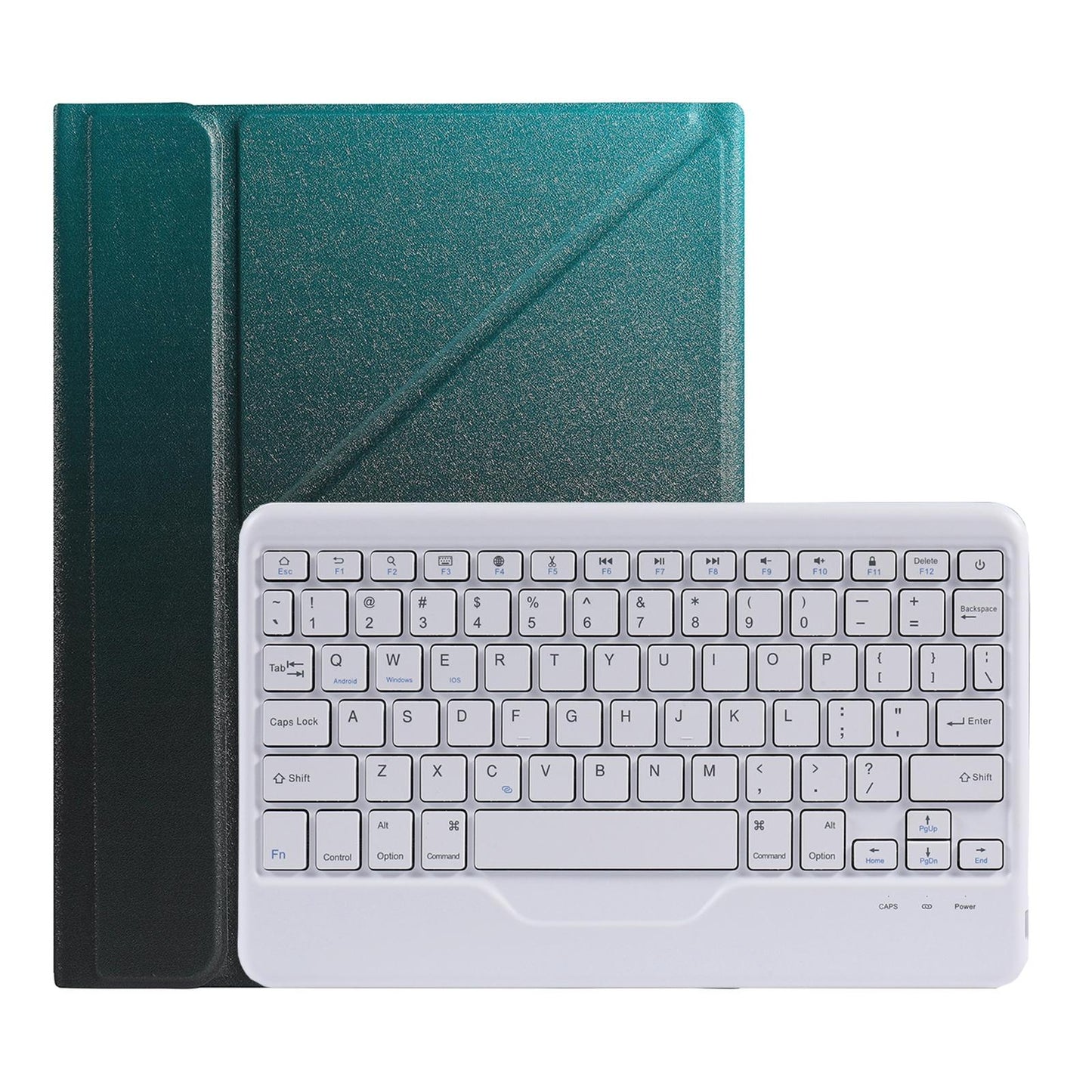 Bluetooth Keyboard Leather Case For Ipad 9.7 With Triangle Holder & Pen Slot - Black Diamond Pattern