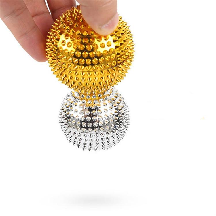 1 Pair Magnetic Massage Balls Relax Muscles & Relieve Pressure 3.2Cm - Gold