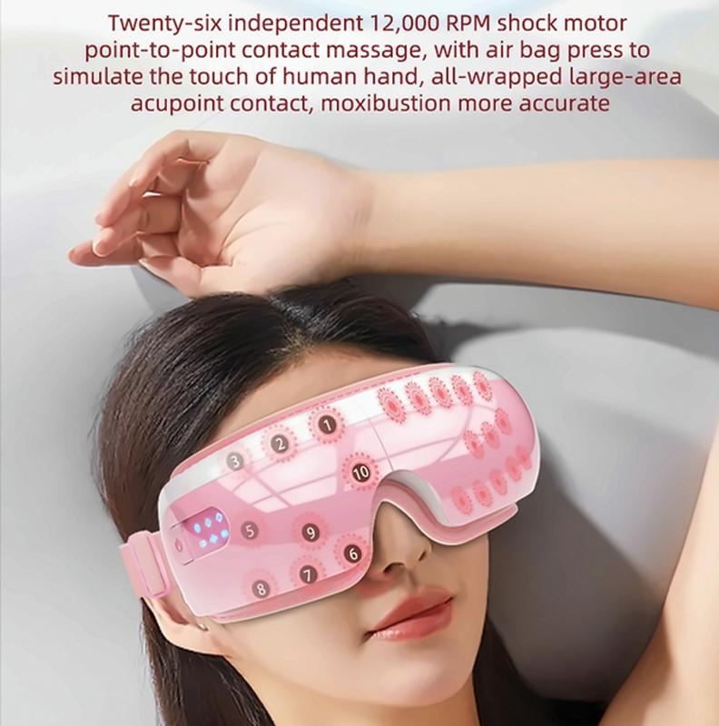 Adjustable Eye Massager With Hot Compress Black - Black