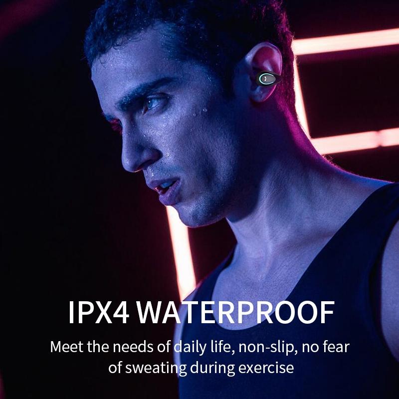Ultra-light Wireless Bluetooth Earphones - Yx08 Stereo V5.0 - Black