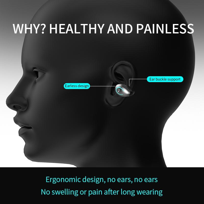 Ultra-light Wireless Bluetooth Earphones - Yx08 Stereo V5.0 - Black