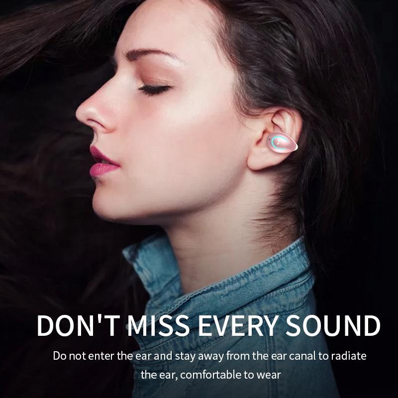 Ultra-light Wireless Bluetooth Earphones - Yx08 Stereo V5.0 - Black