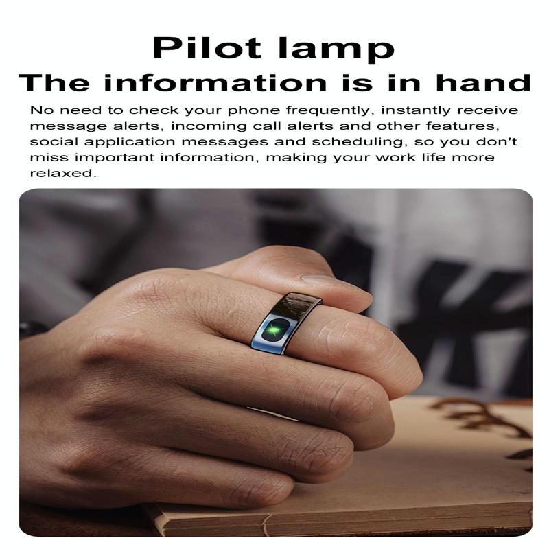Smart Ring Heart Rate Blood Oxygen Sleep Sports Size 10 - Black