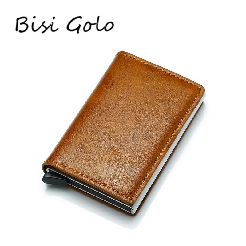 Anti Magnetic Rfid Leather Metal Wallet Universal Fit Black - Black