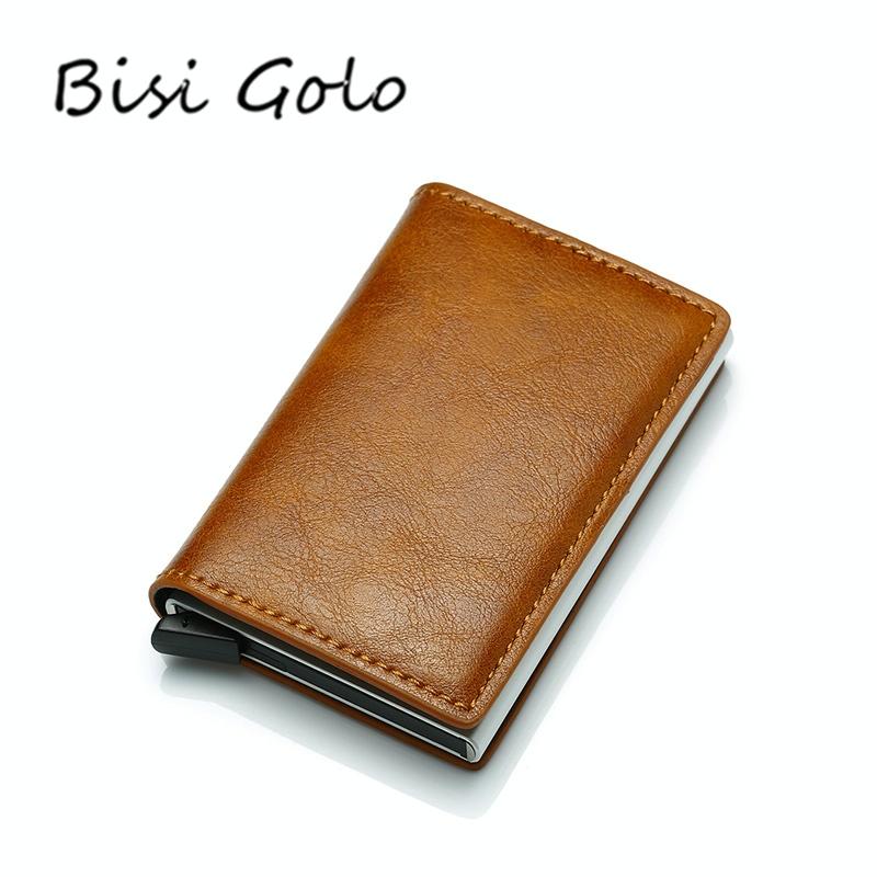 Anti Magnetic Rfid Leather Metal Wallet Universal Fit Black - Black