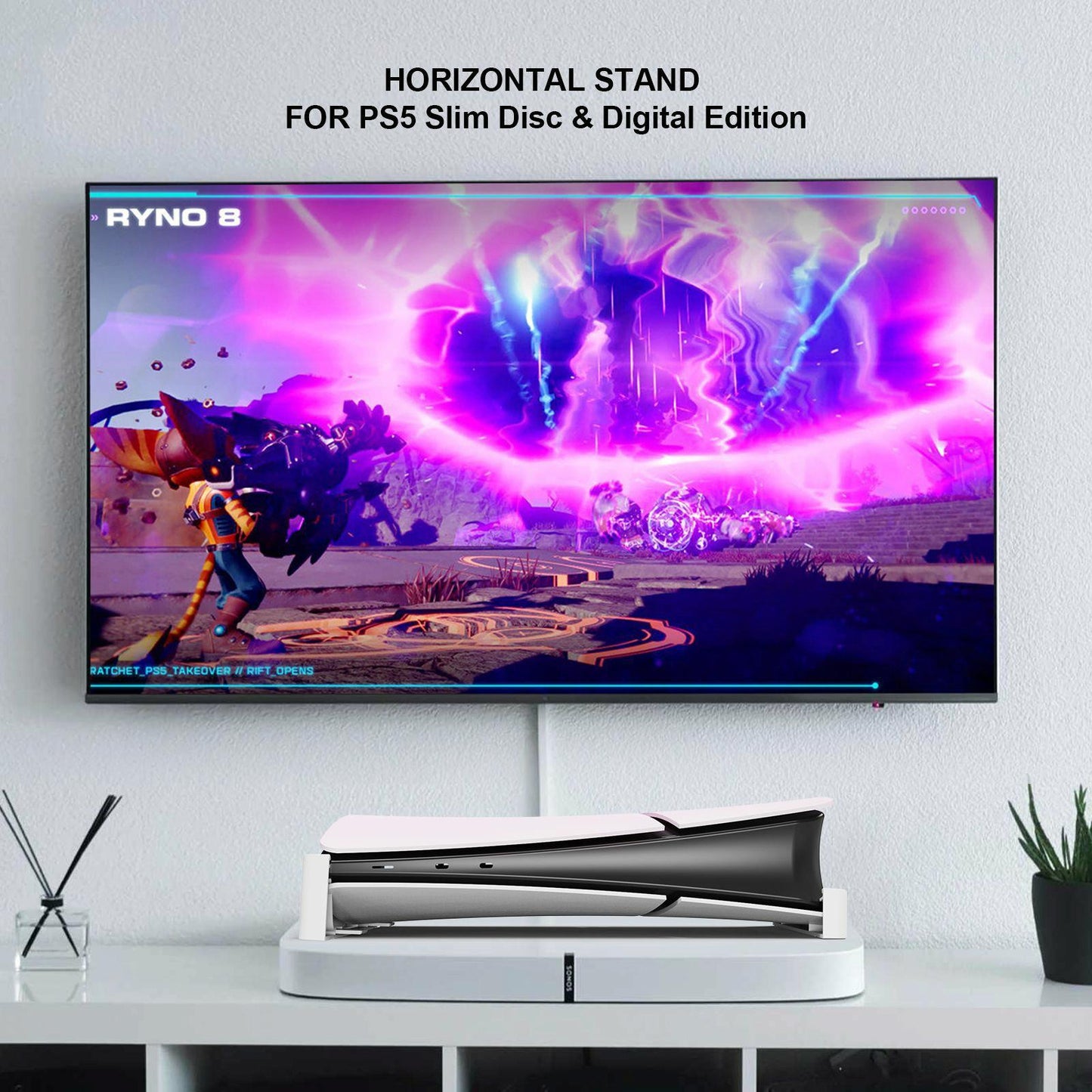 Universal Horizontal Stand For Ps5 Slim - Digital / Optical Drive Version - Black