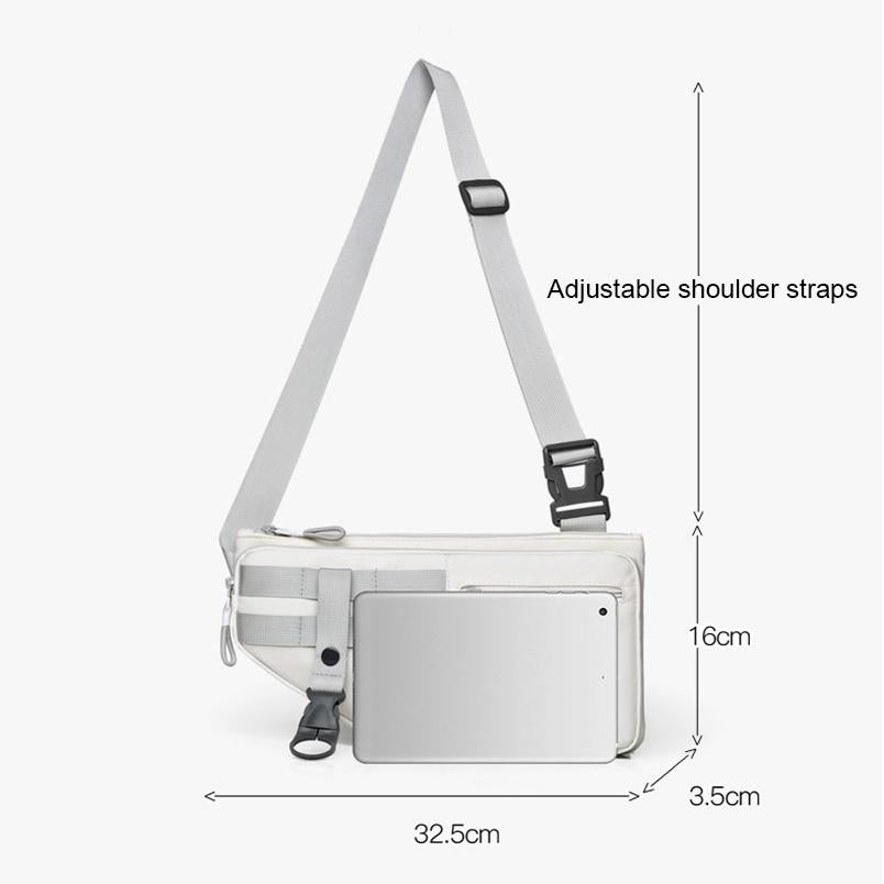 Large Sports Shoulder Bag With Multiple Pockets 2502 - Beige