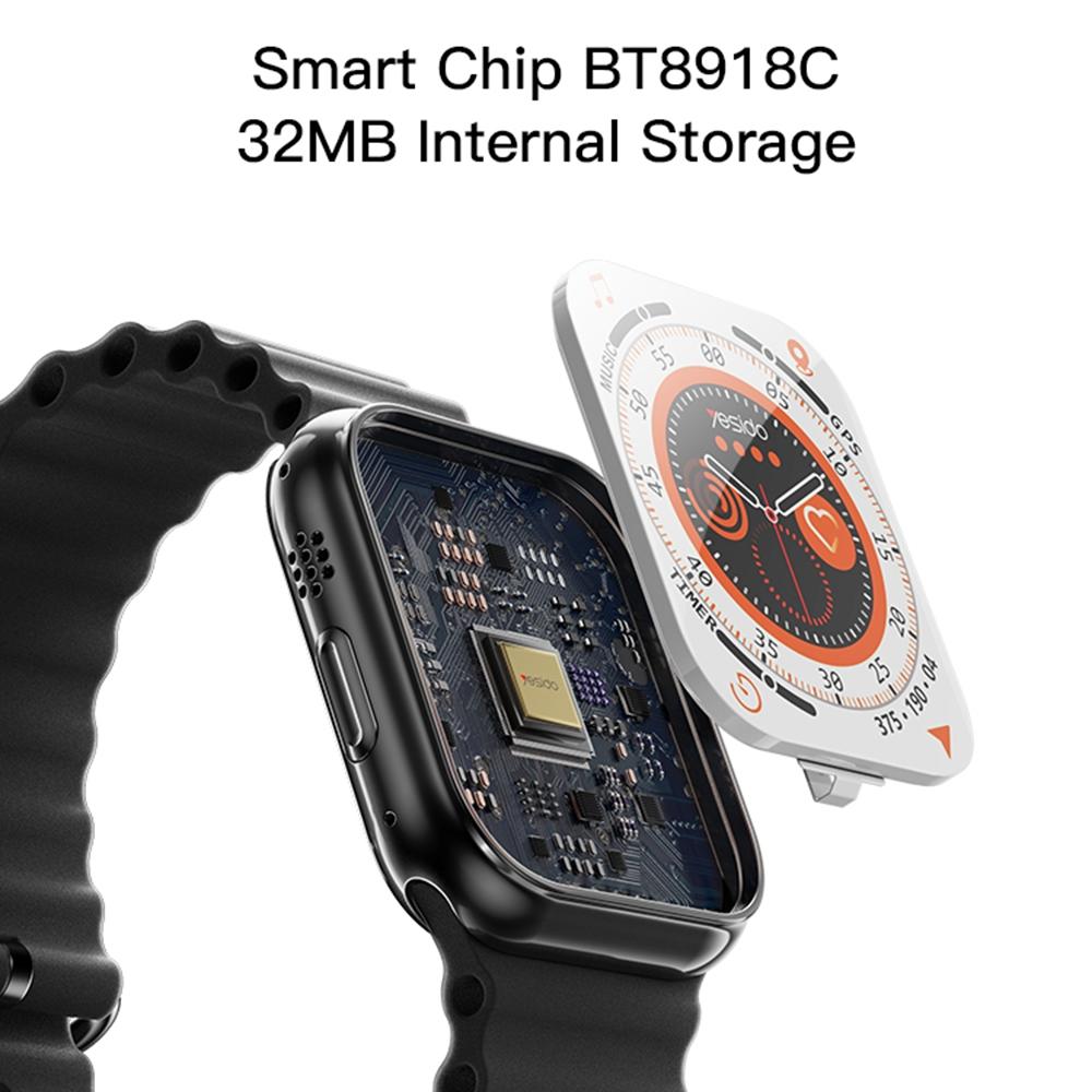 2.03 Inch Ip67 Waterproof Smart Watch Support Heart Rate / Blood Oxygen Monitoring Black